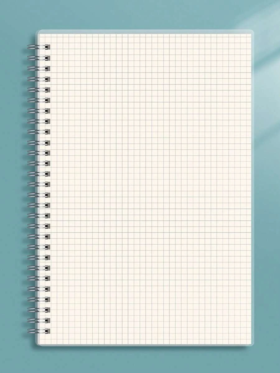 Libreta De Bobina Para Estudiante, Cubierta Transparente De Pp, Papel De Cuadrícula B5 - Beis - Ver 1