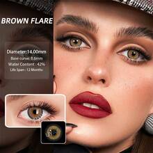 UYAAI X Series Colored Contact Lenses 1 Year Disposable Cosplay Makeup - Ngọn lửa màu nâu - Xem 4