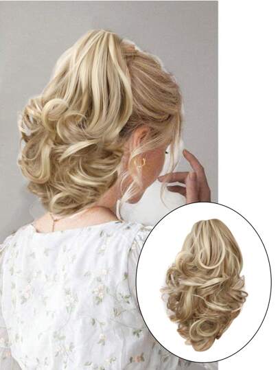 Extension de cheveux naturel bouclé synthétique queue de cheval avec griffe