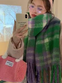 Khăn quàng cổ nữ Thời trang Đúng mốt - màu xanh lá - Xem 2