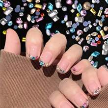 300Pcs Mini Asymmetrical Flat Bottom & Colorful & Tiny Rhinestone Nail Art Decoration Diy Nail Charms Nail Gems Nail Supplies Nails - Multicolor - View 3