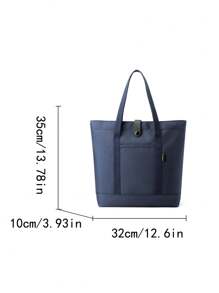 1入組男士商務文件袋海軍藍色可容納筆記型電腦、A4 文件、大雜誌、商務辦公室便攜式手提包 手提包 手提包 度假必備品 旅行戶外學校學生大學輕便 - 藏蓝色 - 查看 8