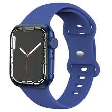 Dây đeo đồng hồ tương thích Tương thích với Apple Watch 38mm 40mm 41mm 42mm 44mm 45mm 49mm, Dây đeo cổ tay thể thao thay thế bằng silicon mềm dành cho nữ và nam, Thích hợp cho Series Ultra 8/7/6/5/4/3/2/1 Se - Xanh đậm - Xem 1