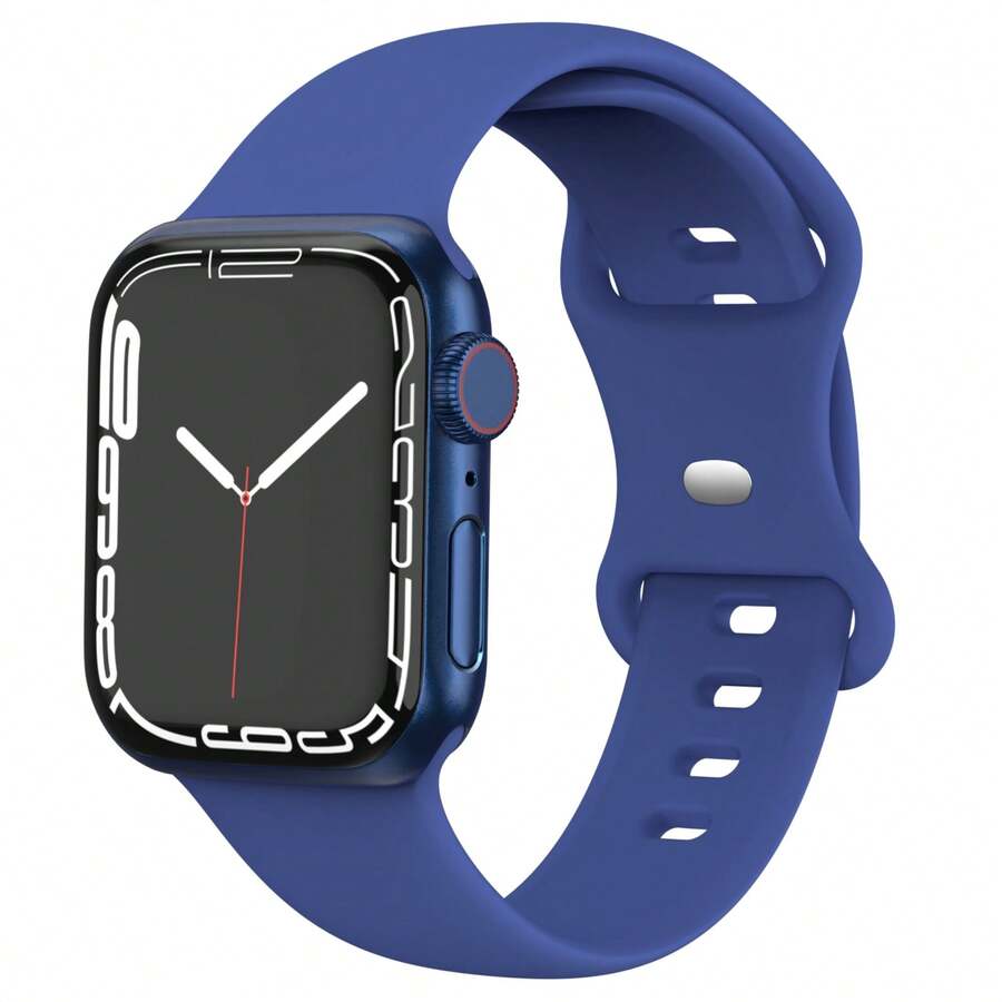Dây đeo đồng hồ tương thích Tương thích với Apple Watch 38mm 40mm 41mm 42mm 44mm 45mm 49mm, Dây đeo cổ tay thể thao thay thế bằng silicon mềm dành cho nữ và nam, Thích hợp cho Series Ultra 8/7/6/5/4/3/2/1 Se - Xanh đậm - Xem 1