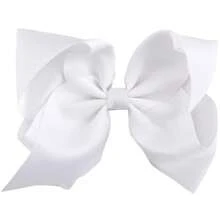 2 Pièces/paquet De Pinces À Cheveux Blanches De 8 Pouces (20cm), Gros Nœuds De Cheveux Pour Filles, Boutique De Tout-petits, Ruban Gros-grain, Gros Nœuds, Pinces Crocodile, Accessoires De Cheveux Pour Enfants