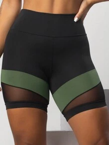 Women Sports Shorts - 軍綠色 - 查看 1