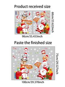 2pcs Christmas Window Stickers, Waterproof Decals For Commercial Storefront Glass Doors And Windows Scene Decoration - Multicolor - View 6
