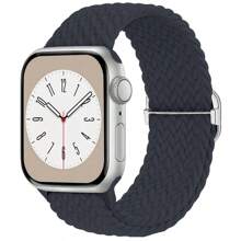 GWENLAND 可編織彈性環套裝配Apple手錶38mm、40mm、41mm、42mm、44mm、45mm、49mm，男女適用，尼龍彈性皮帶護腕帶，適用於系列8、7、6、SE、5、4、3、2、1超級版 - 木炭色 - 查看 1
