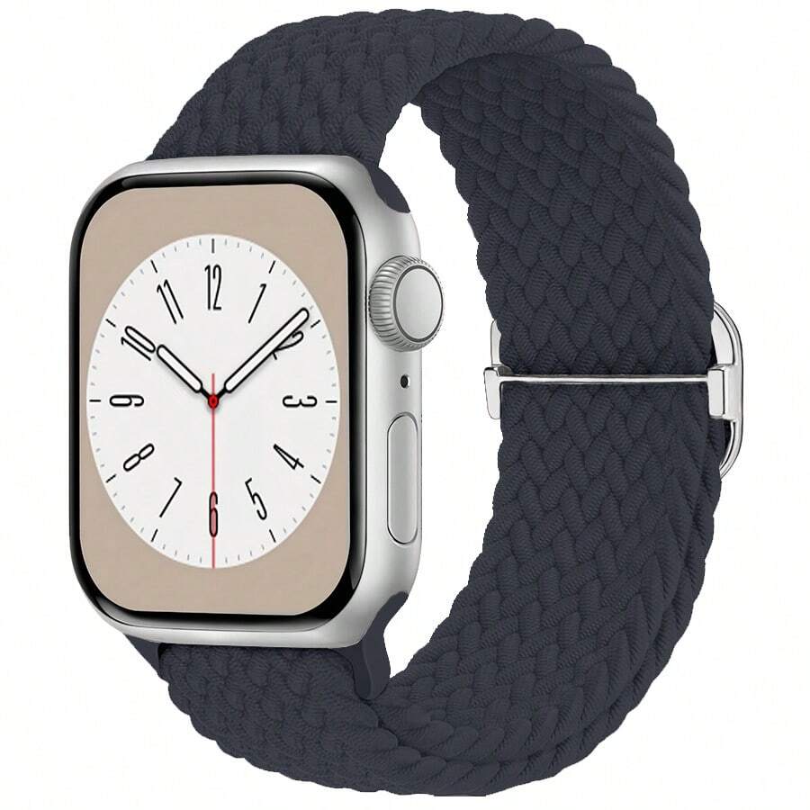 GWENLAND 可編織彈性環套裝配Apple手錶38mm、40mm、41mm、42mm、44mm、45mm、49mm，男女適用，尼龍彈性皮帶護腕帶，適用於系列8、7、6、SE、5、4、3、2、1超級版 - 木炭色 - 查看 1