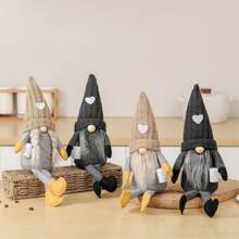 1 件套針織愛心帽娃娃和無臉娃娃咖啡杯聖誕裝飾品 - 黑色 - 查看 2