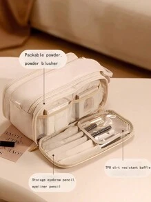 Women's Large Capacity Portable Travel Toiletry Bag For Makeup And Bathroom Essentials Makeup Brushes Storage Makeup Bag Makeup Bags Makeup Organizer Make Up Organizer Makeup Storage