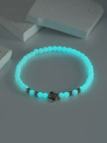 Nooxian 1pc Yoga/Meditation Glow In The Dark Lotus Beaded Bracelet For Women (Random Bead Count) - Multicolor - View 8