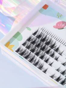 96 Clusters Of Dense Segmented Single Cluster Manga Lashes  Mixed  Lower Eyelashes  DIY Eyelashes Extension Kit - Black - View 2