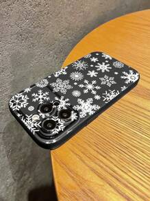 1入聖誕雪花黑色大窗口手機殼,適用於蘋果型號 - 黑與白 - 查看 4