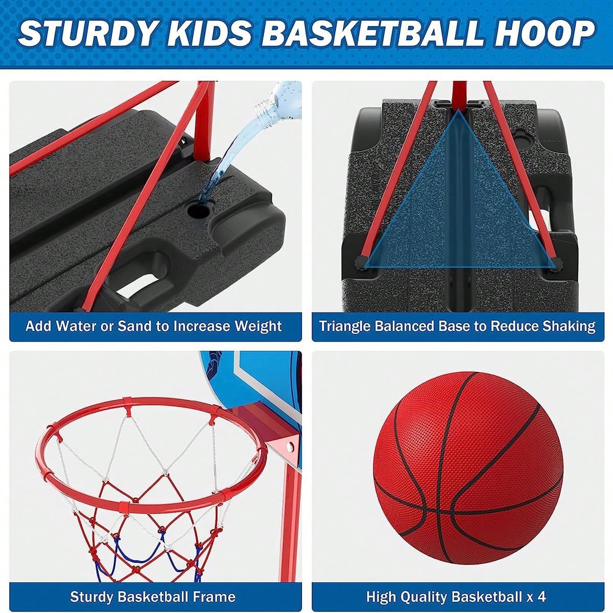 Basketball Hoop With Storage Rack And 4 Balls Set SHEIN USA