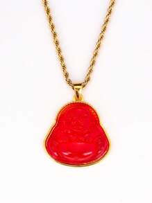 1 Peça Colar De Moda Feminina Pingente De Buda Com Tom Gold E Corrente Folheada A Ouro 18 Ct Para Uso Diário