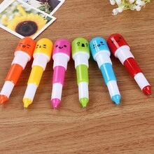 Bolígrafo Rojo Con Diseño De Píldora De Dibujos Animados, Papelería Creativa Y Extensible Para Estudiantes, 1 Ud. - Rojo - Ver 3