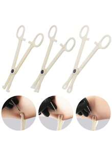 1pc Female Piercing Tool Disposable Plastic Needle Holder For Round, Slanted, Triangle Tips - White - View 1