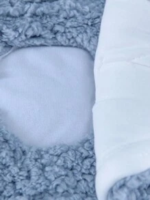 1pc Infant Fleece Sleeping Bag, Warm Solid Color, Autumn/Winter - Blue - View 4