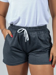 Short curto feminino em moletinho