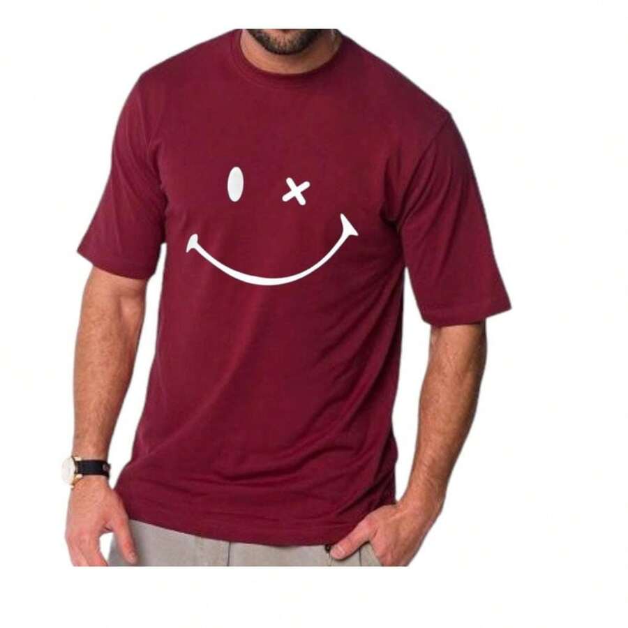 Men T-Shirts - 紅木色 - 查看 1