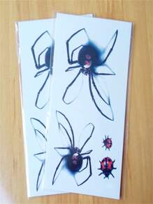 1 pc Man Woman Sexy Temporary Tattoo Stickers Waterproof Fake Spider Ladybug Body Art Flash Tattoos Sticker - Black - View 3