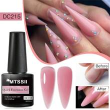 7毫升裸粉色速效延长凝胶指甲油，硬质凝胶，半永久亚克力延长美甲油 - 藕粉色 - 查看 3