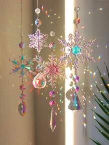 4pcs Acrylic Crystal Snowflake Decorations For Christmas Tree Ornament - Multicolor - View 6
