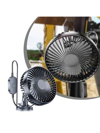 1入黑色單頭吸盤車用風扇,12v / 24v