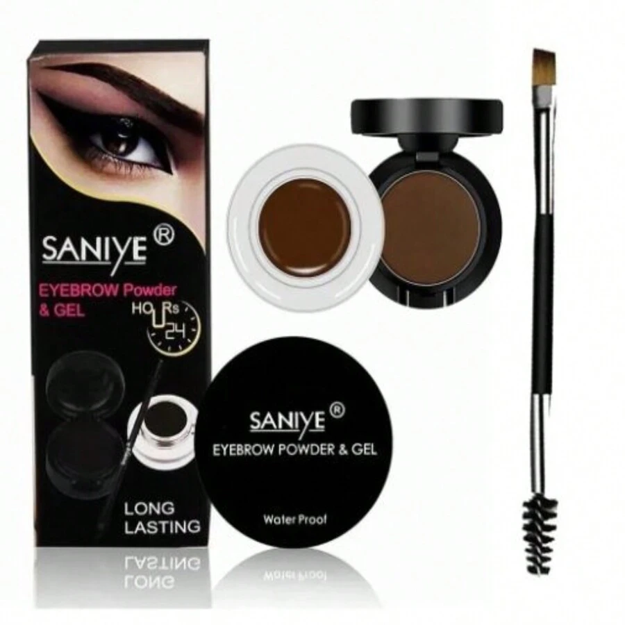 Pomada Para Cejas C/Sombra en Polvo Y Pincel 2 en 1 Saniye - 06 Chocolate - Ver 1