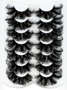 ICHICKISS 7對條紋睫毛,自然柔軟蓬鬆的貂毛3d假睫毛,為眼睛打造捲翹效果,讓眼睛看起來更具吸引力。整套含有瞬時分明效果 使眼角看起來更長且瞳孔更明亮。美容產品