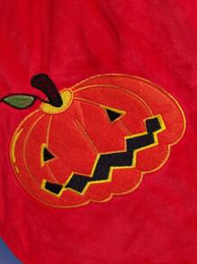 1pc Halloween Dog Clothes Pumpkin Pattern Hooded Jacket Dog Cat Sweatshirt Suitable For Cats And Small Dogs Halloween Gift Pet Clothes - Red - View 5