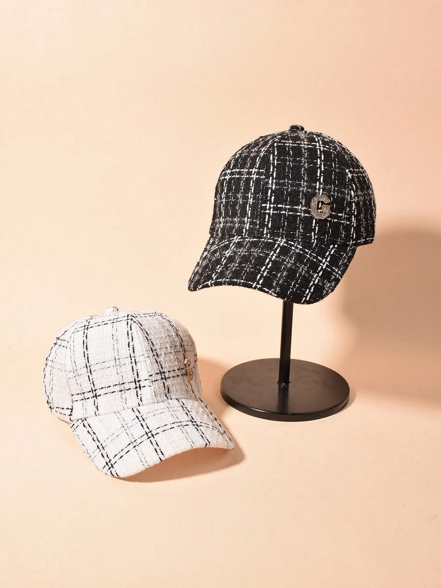 Cap Woman Baseball Cap Letter G Hard Top Baseball Cap Heavy Industry Embroidery Sun Protection Outdoor Solid Color Personalized - Black - View 1