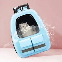 Mochila portátil para mascotas transparente,bolsa de transporte para gatos, bolsa para perro, - Azul - Ver 5