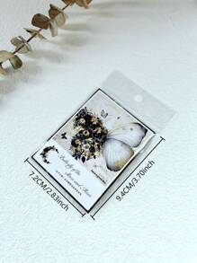 30pcs/Pack Floral & Butterfly Themed Diy Scrapbooking Material Stickers Back To School - Multicolor - View 5