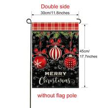 1入組聖誕主題花園旗幟,極簡主義亞麻仿製雙面印刷懸掛旗幟,不包含旗桿,適用於冬季聖誕庭院花園裝飾