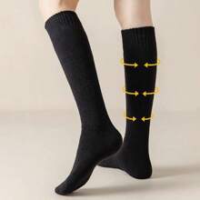 1/2/3/4双装女士过膝袜，保暖内衬，中筒袜，冬季保暖睡袜，舒适