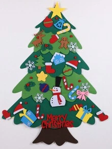 1set 32pcs 100cm Diy Felt Christmas Tree For Toddlers With Detachable Ornaments, Perfect Decoration For Boys/girls Christmas Gifts, Home/door Wall Decor - Multicolor - View 6
