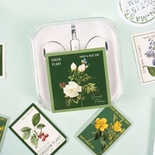 46 Unids/paquete Pegatina En Caja Lin Li Ting Feng Pegatina De Sellado Diy Diario Decoración Material Calcomanía - Verde - Ver 2