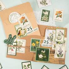 46 Unids/paquete Pegatina En Caja Lin Li Ting Feng Pegatina De Sellado Diy Diario Decoración Material Calcomanía - Verde - Ver 8