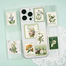 46 Unids/paquete Pegatina En Caja Lin Li Ting Feng Pegatina De Sellado Diy Diario Decoración Material Calcomanía - Verde - Ver 6