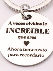 Móc khóa khẩu hiệu logo tròn dành cho nữ Street 1pc - Bạc - Xem 5