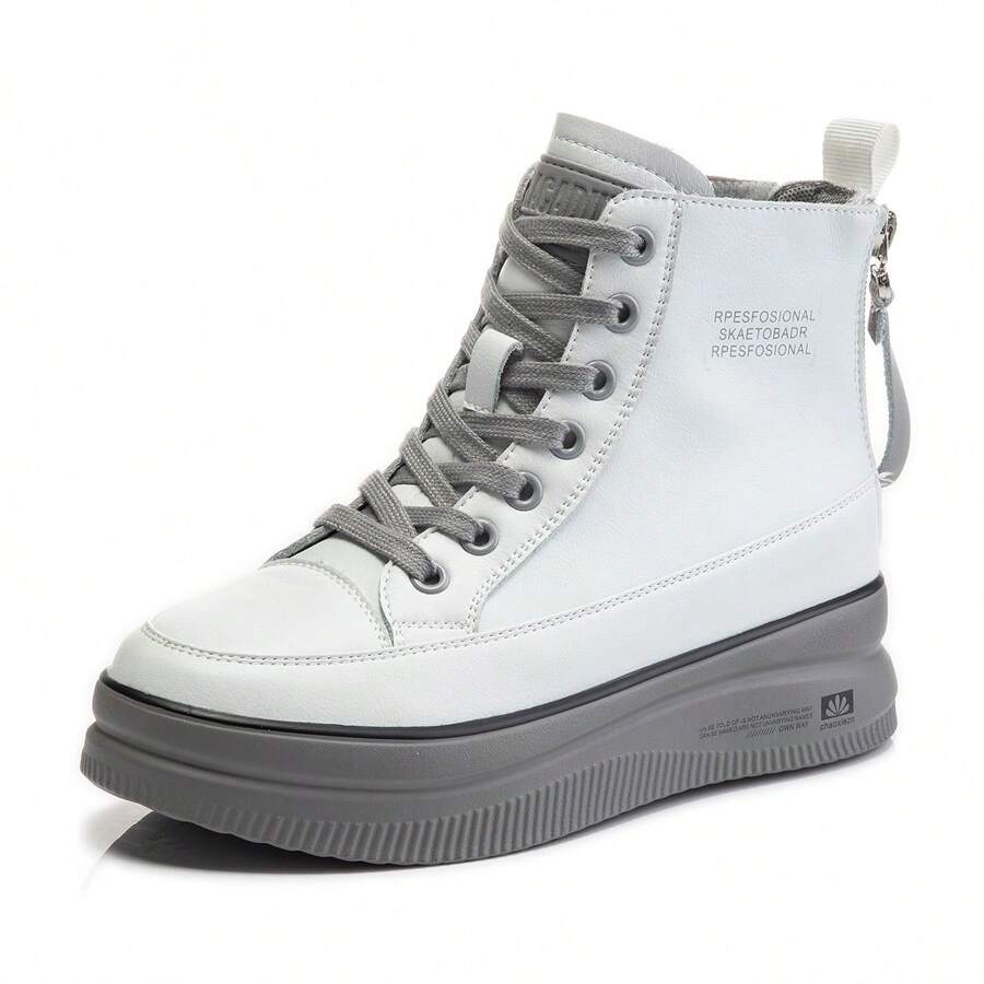 女用真皮靴子,2023 年新款,女式短靴,中筒靴,厚底,秋季女鞋