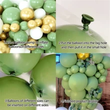 141-Piece Sage Green & White Balloon Garland Kit - Perfect for Baby Shower, Bridal Shower, Anniversary, Gender Reveal & Graduation Decorations - Multicolor - View 5