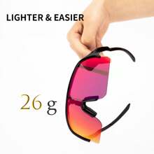 1 件装骑行眼镜运动眼镜，多色镜框，时尚，适合户外、度假、驾驶、日常生活，防风，非常适合徒步旅行、跑步、钓鱼、运动、沙滩风格，男女通用 - 紅色 - 查看 4