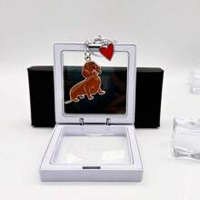 可爱新款棕色腊肠犬钥匙扣情人节情人节礼物纪念品汽车配件包饰学院风哥特式 Y2k 包挂绳带身份证夹汽车配件包饰 - 棕色 - 查看 5