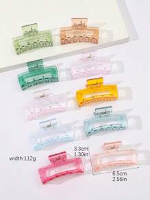 10pcs Simple & Fashionable Macaron Color Small Hair Clips For Women, Daily Use,School,Dopamine,Hair Accessories,Hair Claw,Claw Clips,Hair Clutch,Hair Jaw Clip, Casual Fall Winter For Vacation Outfits Woman - Multicolor - View 4