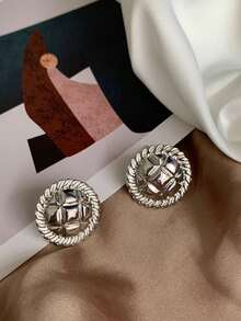 Stud Earrings - 銀色 - 查看 9