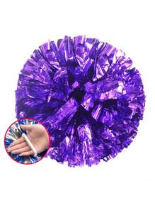 1pc Cheerleading Pom Pom, Cheering  Hand Flower With Four Fingers, Sports Competition Handheld Prop Pom Pom - Purple - View 2