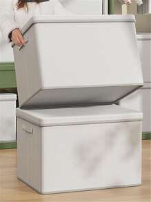 1 Stück große faltbare Aufbewahrungsbox - einfach zu falten, mit Deckel, Mehrzweck-Aufbewahrungsbehälter, Organisationskorb, stabiler und strapazierfähiger Aufbewahrungskorb mit Schutzhülle - ideal für Zuhause, Schlafzimmer, Schrank, Büromaterial, Babyartikel-Lagerung, kann Kleider, Hosen, Schuhe, Jeans, Stiefel, Röcke usw. aufbewahren. Geeignet für Schlafzimmer, Lagerung, Haushaltsorganisation, Damen-Weißt-Shirts, Damen-Schwarze Hosen, Damen-Winterkleidung, Kleider usw.